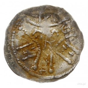 denar, po 1166 roku; Aw: Książę na koniu w prawo, trzym...