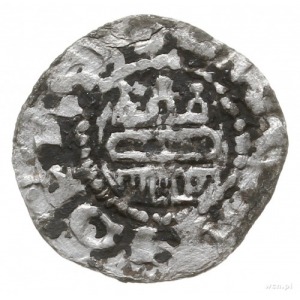 denar z lat 1178-1219, mennica Kołobrzeg; Aw: Budowla t...