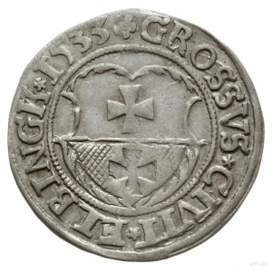 grosz 1533, Elbląg; na awersie PRV kończy napis; Kop. 7...