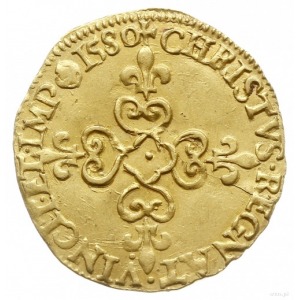 écu d’or au soleil 1580 B, Rouen; Aw: Trzy lilie w tarc...