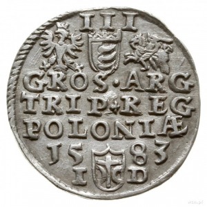 trojak 1583, Olkusz; litery I-D pod datą rozdzielone he...