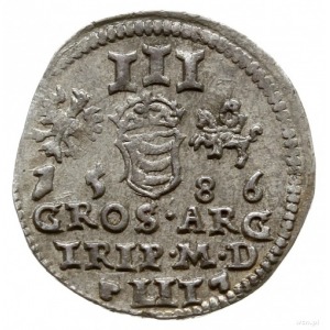 trojak 1586, Wilno; Pogoń bez miecza; Iger V.86.1.c (R)...