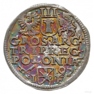 trojak 1592; Poznań; Iger P.92.1.a; patyna, ładny