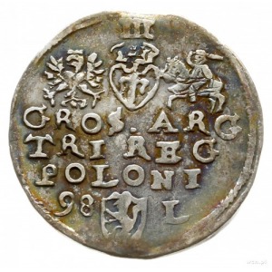 trojak 1598, Lublin; Iger L.98.3.a (R4); patyna, rzadki
