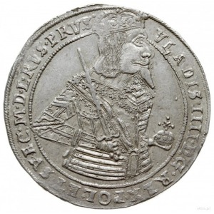 talar 1638, Toruń; Aw: Półpostać króla w prawo, wokoło ...