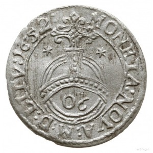 półtorak 1652, Wilno, odmiana z 06 w jabłku królewskim;...