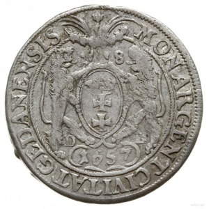 ort 1657 DL, Gdańsk; mniejsza głowa króla; Kop. 7622 (R...