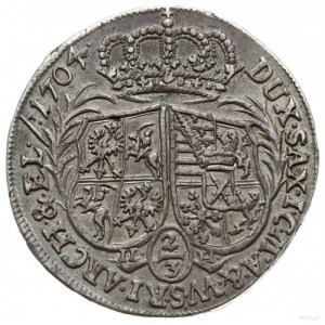 2/3 talara (gulden) 1704, Drezno; odmiana ze starszym p...