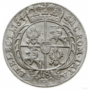 ort 1754 EC, Lipsk; duże popiersie króla, korony żeberk...