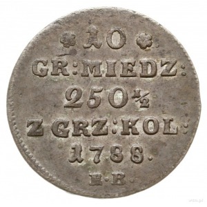 10 groszy miedziane 1788, Warszawa; Plage 233; ciemna p...