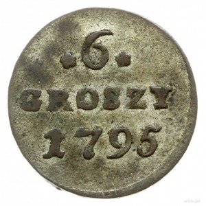 6 groszy 1795, Warszawa; Plage 212; zielonkawa patyna, ...