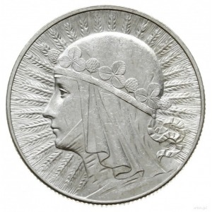 5 złotych 1932, Warszawa; “głowa kobiety w czepcu”; Par...