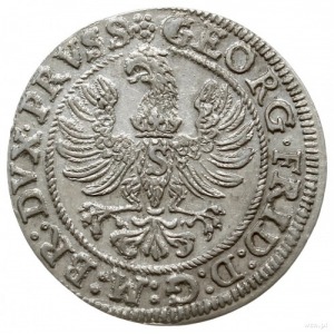 grosz 1586, Królewiec; pod popiersiem księcia znak Pawł...