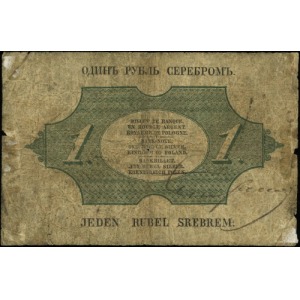 1 rubel srebrem 1855; podpisy J. Tymowski i M. Engelhar...