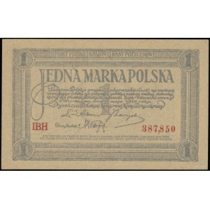 1 marka polska 17.05.1919; seria IBH, numeracja 387850;...