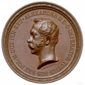 medal z 1857 roku autorstwa J. Minheymera wybity na zał...
