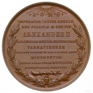medal z 1857 roku autorstwa J. Minheymera wybity na zał...