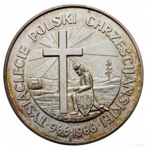 medal z 1966 roku wykonany na tysiąclecie Państwa Polsk...