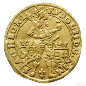 dukat 1593, Praga; Aw: Postać króla w prawo; Rw: Orzeł ...