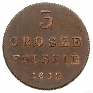 3 grosze polskie 1818, Warszawa, Aw: Orzeł carski z mał...
