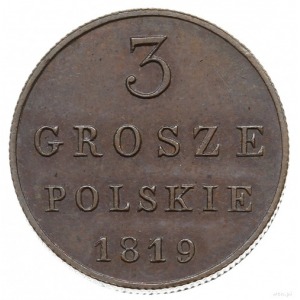 3 grosze polskie 1819, Warszawa, Aw: Orzeł carski z Orł...