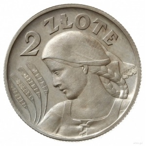 2 złote 1927, Warszawa, Aw: Orzeł, w otoku napis i data...