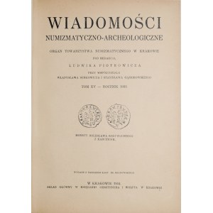 Wiadomości numizmatyczno-archeologiczne, Rocznik 1933, Kraków 1934.