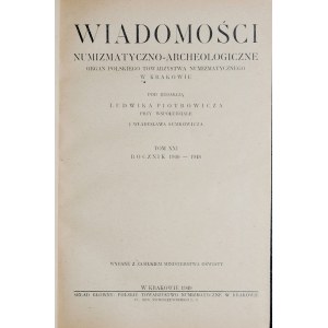 Wiadomości numizmatyczno-archeologiczne, Rocznik 1940-1948, Kraków 1949.