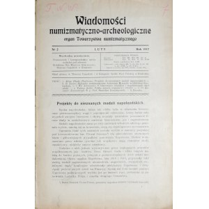 Wiadomości numizmatyczno-archeologiczne, Nr 2, luty, Kraków 1917.