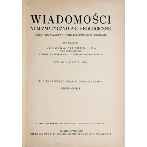 Wiadomości numizmatyczno-archeologiczne, Rocznik 1938/9, Kraków 1939.