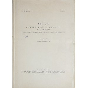Zapiski Towarzystwa Naukowego w Toruniu, 1949-1950. 2 szt