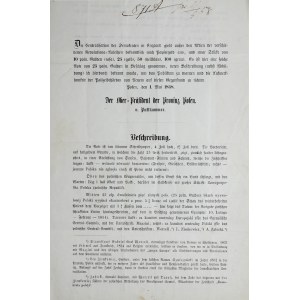 Unikatowa Publikacja!!! RRR. Ogłoszenie przestrzegające przed przyjmowaniem banknotów rewolucyjnych, Poznań 1 maja 1858.