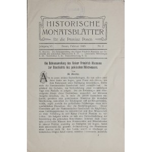 Historische Monatsblaetter fur Provinz Posen, 2 szt.