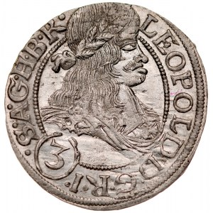 Śląsk, Leopold I 1657-1705, 3 krajcary 1667, Wrocław.