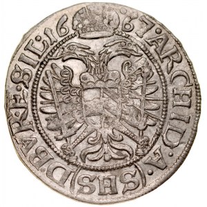 Śląsk, Leopold I 1657-1705, 3 krajcary 1667, Wrocław.