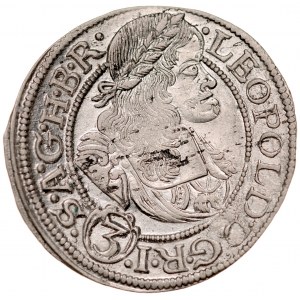 Śląsk, Leopold I 1657-1705, 3 krajcary 1668, Wrocław.