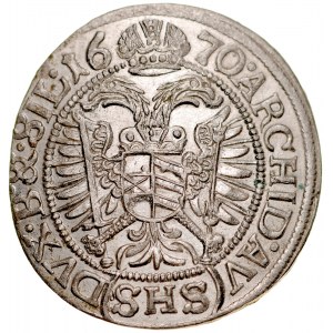 Śląsk, Leopold I 1657-1705, 3 krajcary 1670, Wrocław.