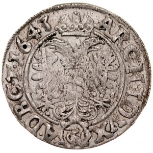 Śląsk, Ferdynand III 1637-1657, 3 krajcary 1643 MI, Wrocław.