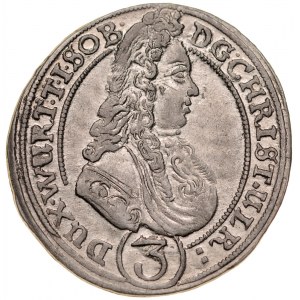 Śląsk, Księstwo Wirtembersko-Oleśnickie, Chrystian Ulryk 1668-1704, 3 krajcary 1698, Oleśnica.