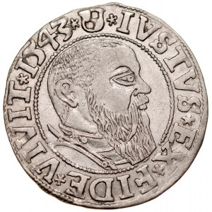 Prusy Książęce, Albrecht Hohenzollern 1525-1568, Grosz 1543, Królewiec.