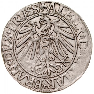 Prusy Książęce, Albrecht Hohenzollern 1525-1568, Grosz 1545, Królewiec.