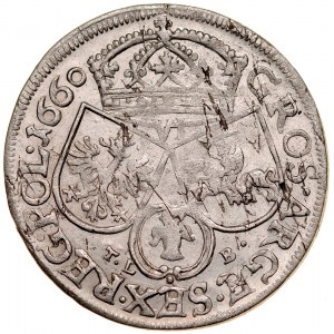 Jan II Kazimierz 1649-1668, Szóstak 1660 TL-B, Kraków.