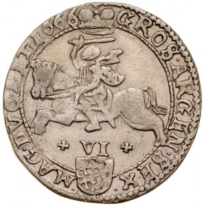 Jan II Kazimierz 1649-1668, Szóstak 1666, Wilno.