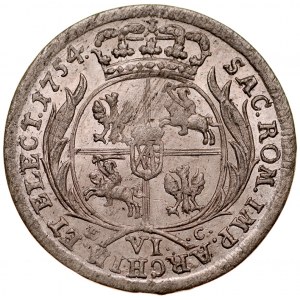 August III 1733-1763, Szóstak 1754, Lipsk.