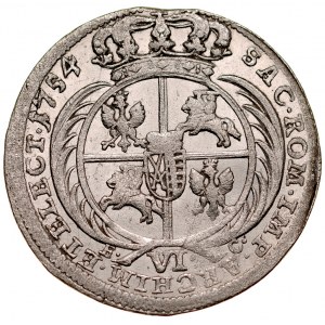 August III 1733-1763, Szóstak 1754, Lipsk.