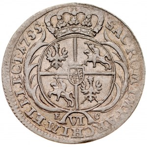 August III 1733-1763, Szóstak 1755, Lipsk.