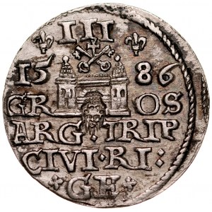 Stefan Batory 1576-1586, Trojak 1586, Ryga.