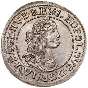 Węgry, Leopold I 1657-1705, VI krajcarów 1673, Kremnica.