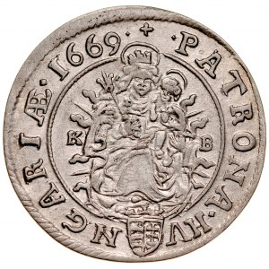 Węgry, Leopold I 1657-1705, VI krajcarów 1669, Kremnica.