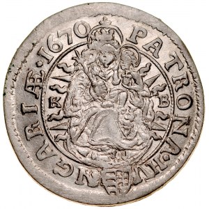 Węgry, Leopold I 1657-1705, VI krajcarów 1670, Kremnica.